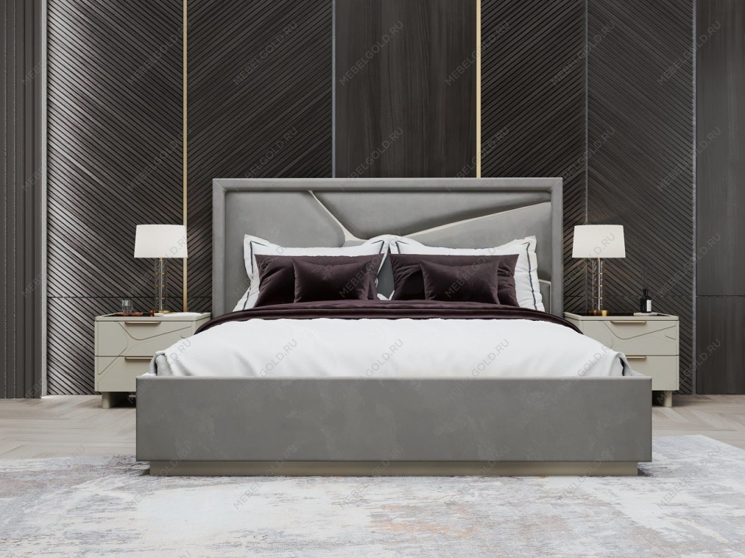 Кровать Лейла 180х200 светло серый камень | изображение 1