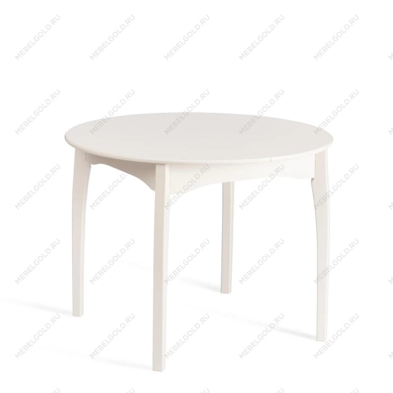 Стол DIAMANTE круглый, бук, мдф, шпон дуба, 100 х 100+30 х 75 см, Ivory white | изображение 2