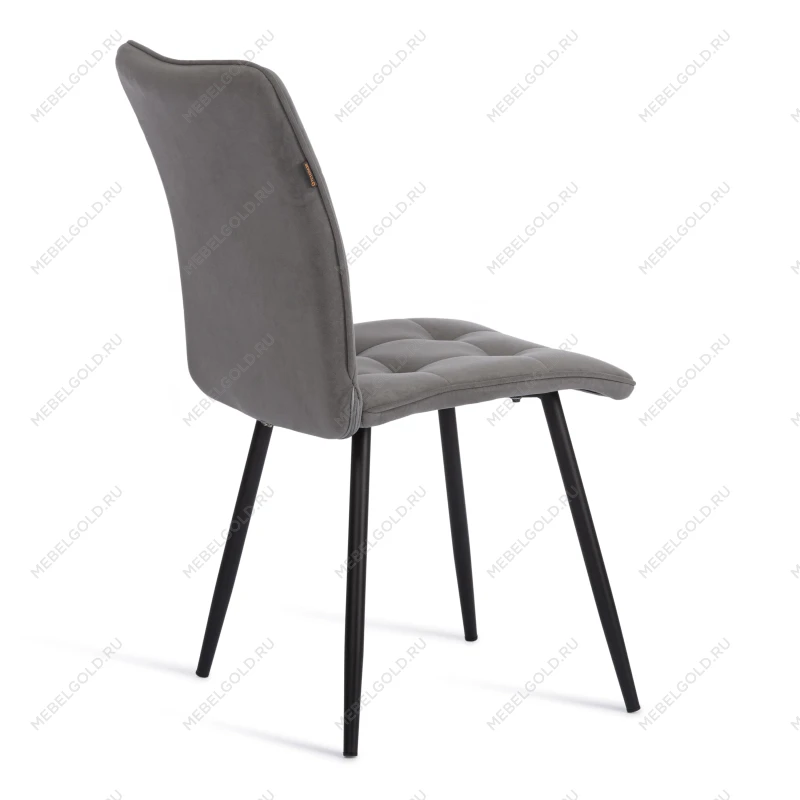 Стул обеденный Bari, флок, серый/черный, 29, 46х55х89 | изображение 2