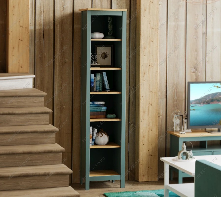 САГА стеллаж 50 темно-бирюзовый/ясень | изображение 4