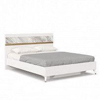 Айла Кровать 1600 с кроватным основанием (Белый/Статуарио, исполнение 1)