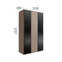 Шкаф 3-х дверный Bogemia Air (Мокка/Черный) БМШ2/3(2)