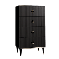 Комод 4 ящика Римини СОЛО (Черный/Серебро) РМКМ-6(s)