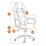 Кресло DRIVER (22), кож/зам/ткань, синий/серый, 36-39/TW-12 | изображение 20