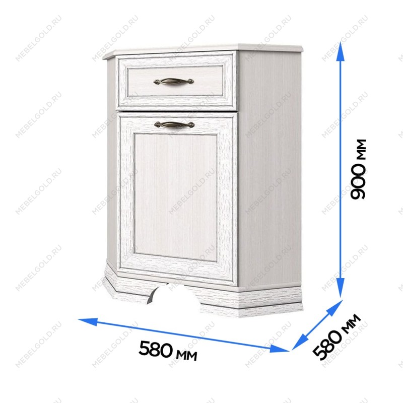 Тумба Тиффани 1D1SU угловая вудлайн кремовый | изображение 2