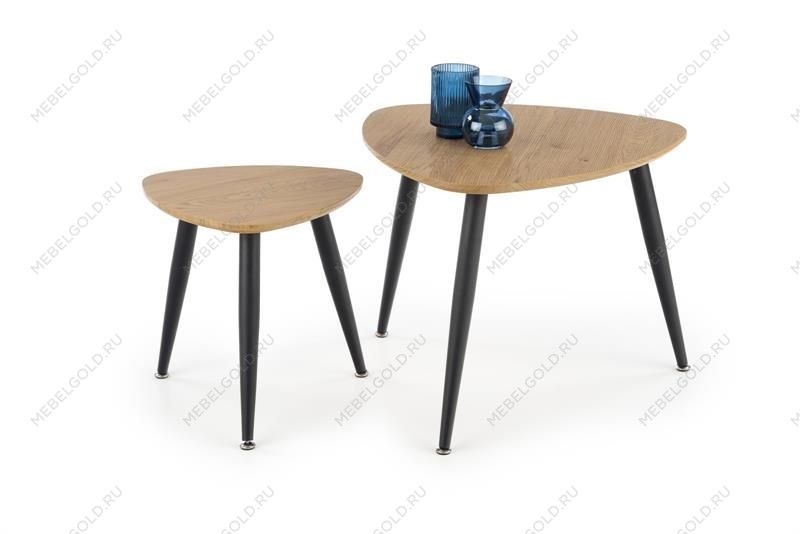 Комплект Halmar NICEA 2, 2 стола журнальных (дуб золотой/черный)