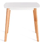 Стол обеденный Claire квадратный, столешница МДФ, опоры дерево гевея, белый / натуральное дерево, 80 x 80 x 75см | изображение 1