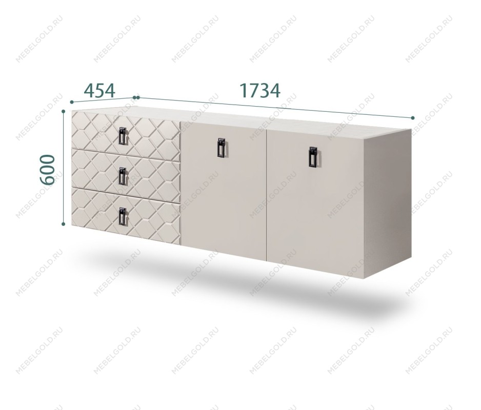 Комод 1.6м Bogemia Fly Farfalle (Шелк) (Novabuk/Черный) БМКМ-4