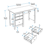 САГА стол письменный 120х56 серый | изображение 2