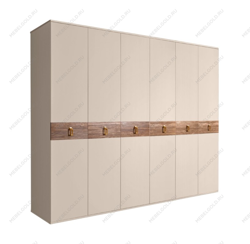 Шкаф 6-ти дв. Bogemia Wood Fa (Ваниль/Золото) БМШ2/6(Wo)