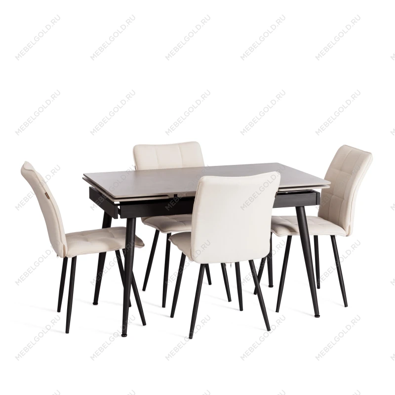 Стул обеденный Bari (2 шт. в упаковке), LT, велюр, молочный/черный, 4, 41х55х89 см | изображение 9