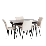 Стул обеденный Bari (2 шт. в упаковке), LT, велюр, молочный/черный, 4, 41х55х89 см | изображение 9