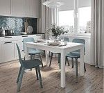 ВАРДИГ стол обеденный раскладной ИКЕА / IKEA М 120(180)x80 шпон, ясень белый | изображение 4