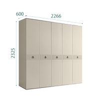 Шкаф 5-ти дверный Римини СОЛО (Ваниль/Серебро) РМШ2/5(s)