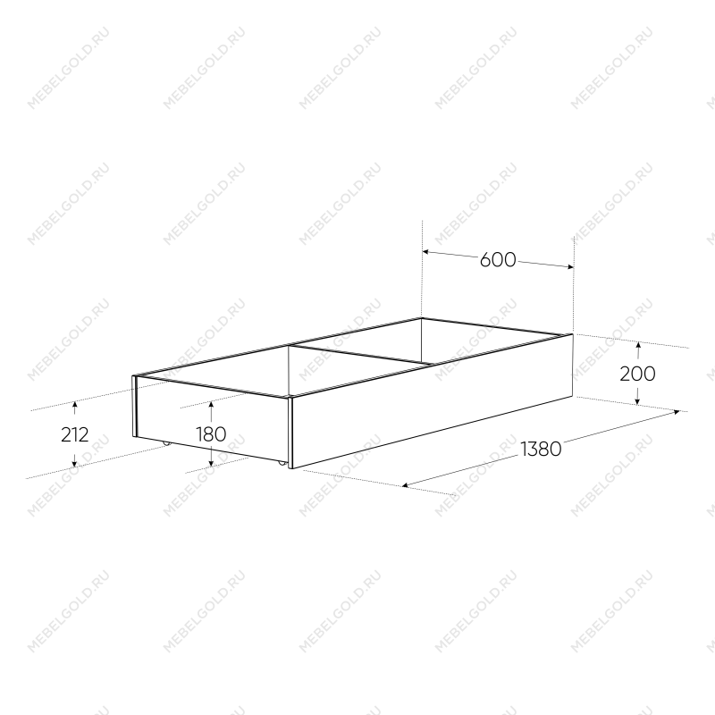 ОРИОН ящик под кровать выкатной ИКЕА / IKEA 140 Дуб Венге | изображение 1