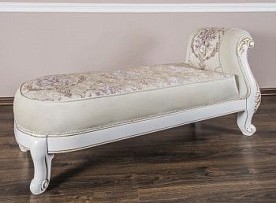 Оттоманка Алсу с одним подлокотником белый глянец