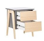 Тумбочка Сканди 2 ящ. (Натуральное дерево/серый ясень) | изображение 1