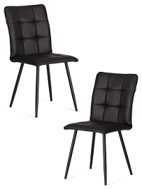 Стул обеденный Bari (2 шт. в упаковке), LT, экокожа, черная, 41х55х89 см
