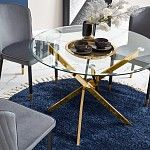 Стол обеденный Halmar RAYMOND (прозрачный/золотой) | изображение 5