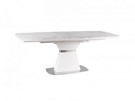 Стол обеденный SIGNAL SATURN II 160 (белый мрамор/белый мат)