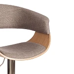 Барный стул VIMTA (mod.4021S), металл/дерево/ткань, 60х51х91,5-112,5 см, выс. сид. 61,5-82,5 см, бежевый/натур./хром, Aimcasa 5 | изображение 6