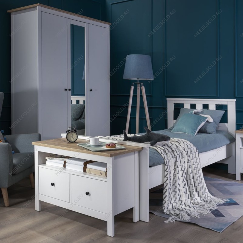 САГА кровать одинарная 90х200 белая | изображение 2