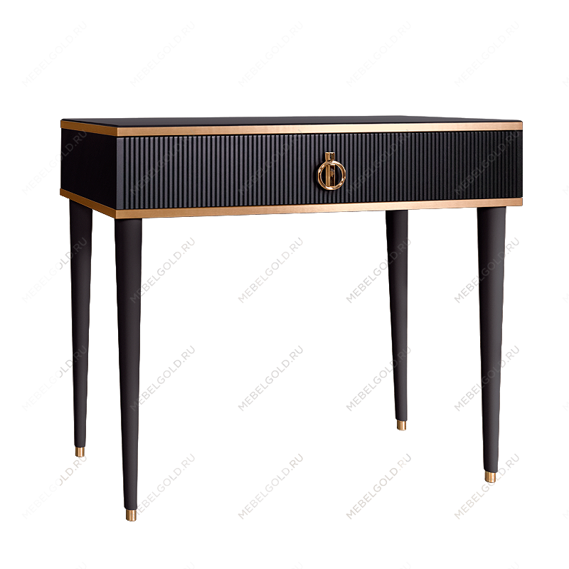 Стол туалетный узкий Римини СОЛО (Черный/Золото) РМСТ-1(s)[9]