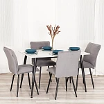 Стул обеденный Sweet, флок, серый/черный, 29, 46х55х88 | изображение 9