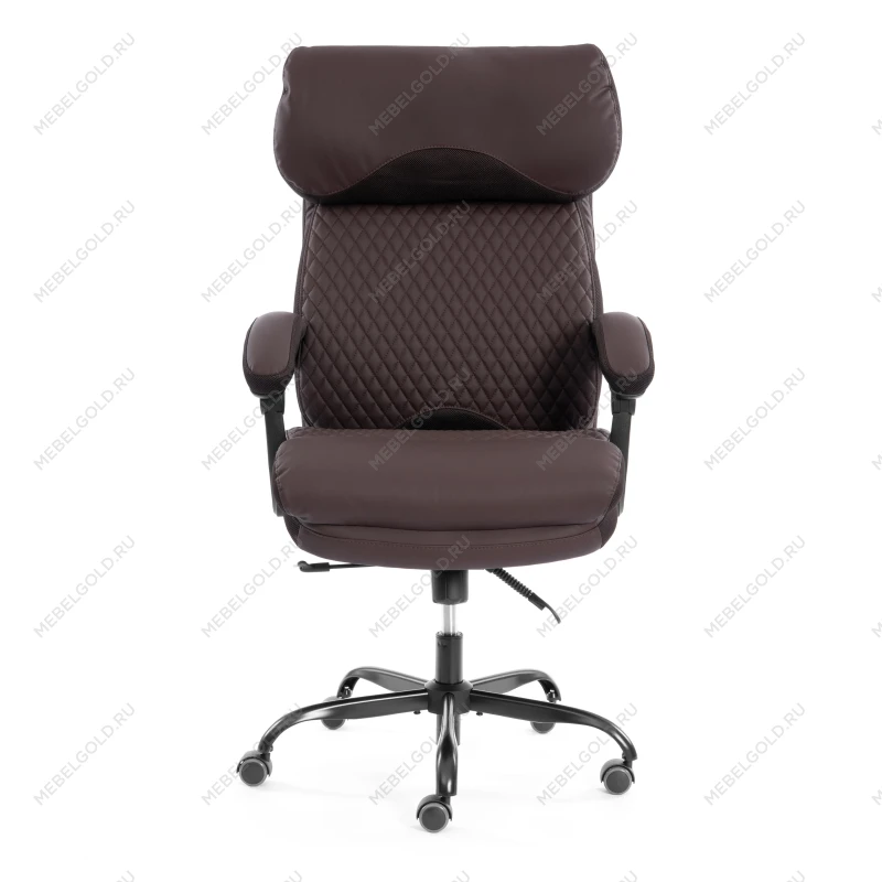 Кресло Chief metalBL, кож/зам/ткань, коричневый/коричневый стеганный, 36-36/36-36 стеганный/TW-24 | изображение 5