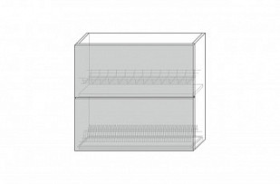 Luna, шкаф настенный для сушки посуды 2DG/80-29-2 белый/дуб артисан