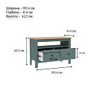 САГА тумба 2 ящика темно-бирюзовая/ясень | изображение 4