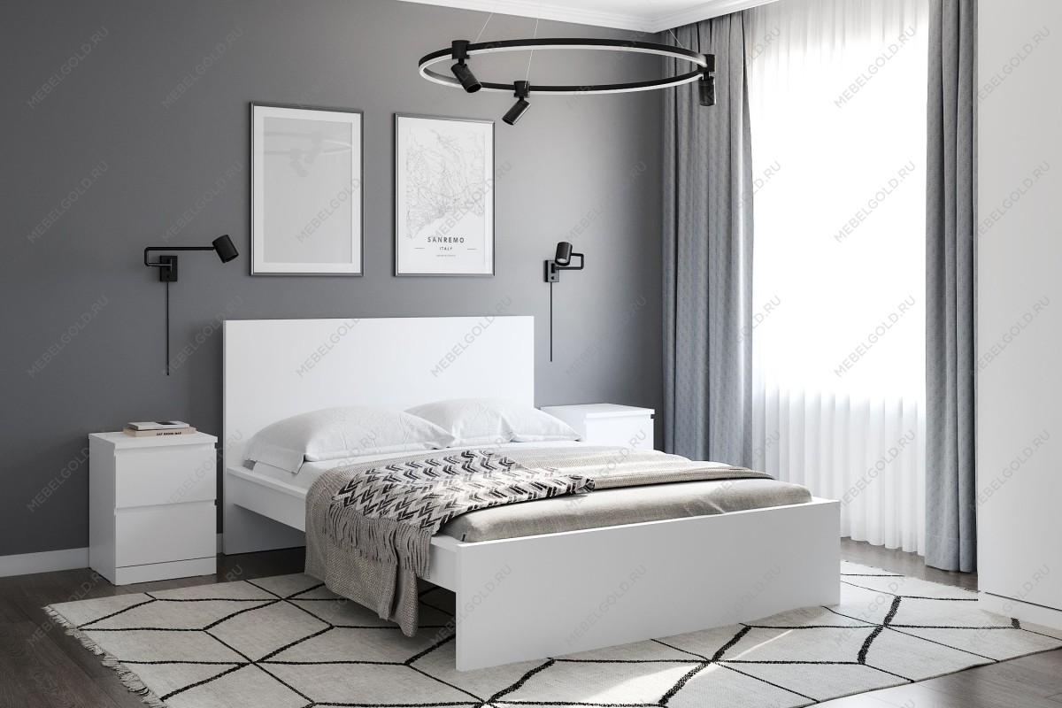 МАЛЬМ / VARMA Сэнг 140 кровать ИКЕА / IKEA, 156х208х100/38, белый | изображение 1