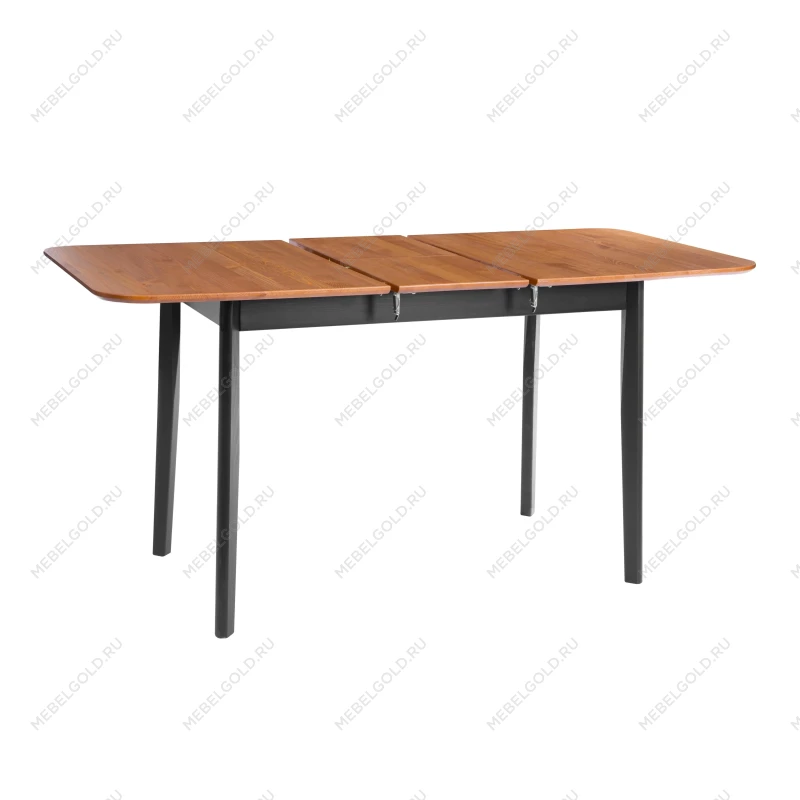 Стол Соната Люкс раздвижной/Sonata Lux extension table, массив сосны, антик/чёрный, 120-(150)х75х75 см | изображение 3