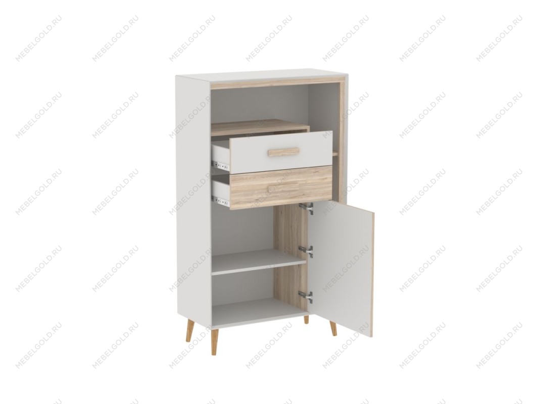 Пенал открытый низкий, Аврора (850*387*1465) Дуб Мария/Кашемир, 32104 | изображение 1