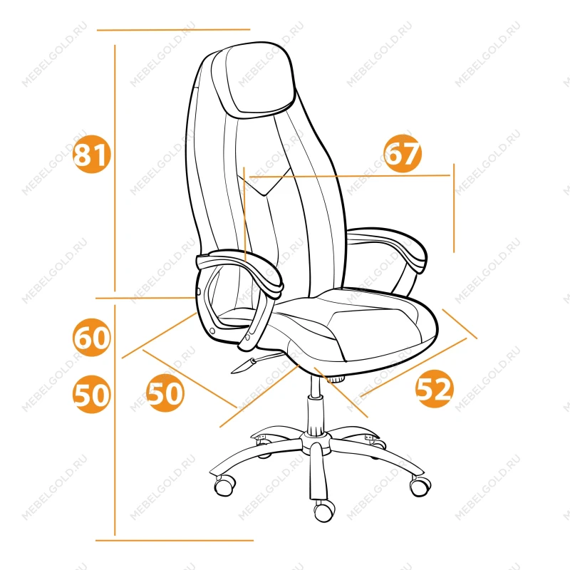 Кресло BOSS Lux, флок, серый, 29 | изображение 13