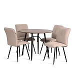 Стул обеденный Sweet, флок, бежевый/черный, 7, 46х55х88 | изображение 8