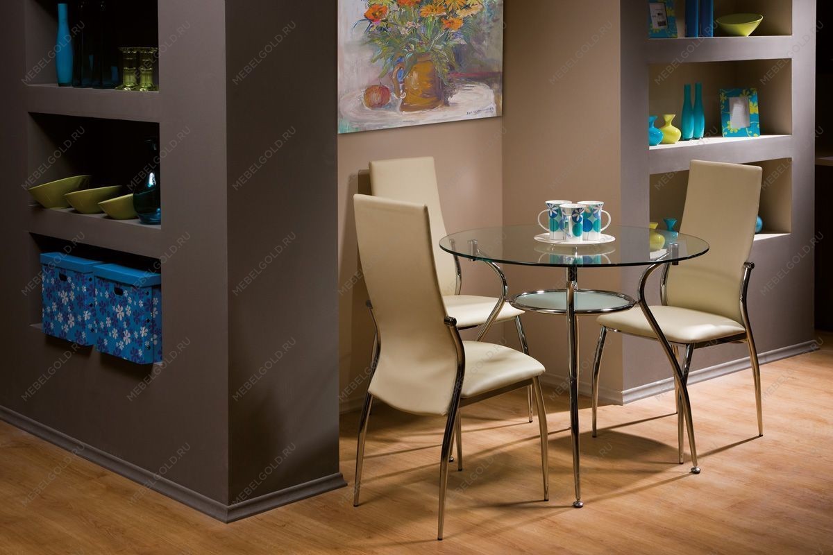 Стол обеденный Signal FINEZJA A 90 (стекло/хром) | изображение 2