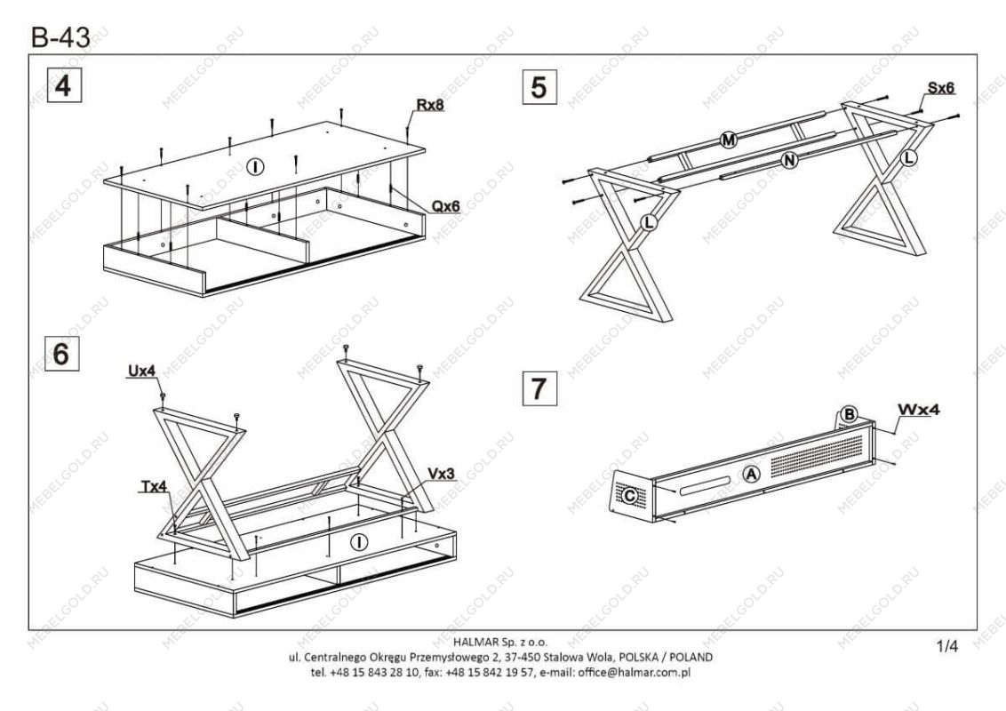 Стол компьютерный Halmar B43 (дуб золотой) | изображение 12
