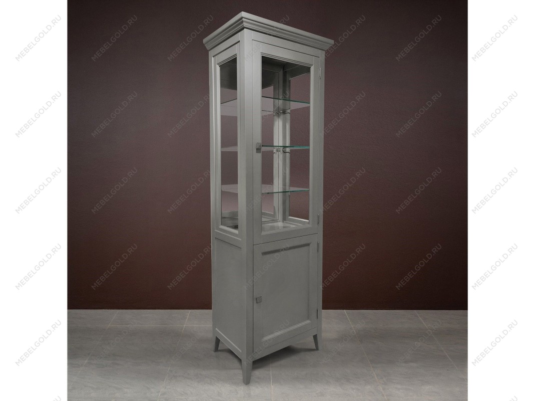 Витрина 1 дверная правая с зеркалом Manhattan (Серый) | изображение 3