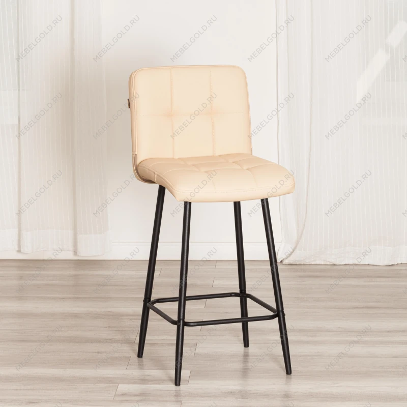 Полубарный стул Medeo/Медео, экокожа, бежевый, 42х56х102 см | изображение 13