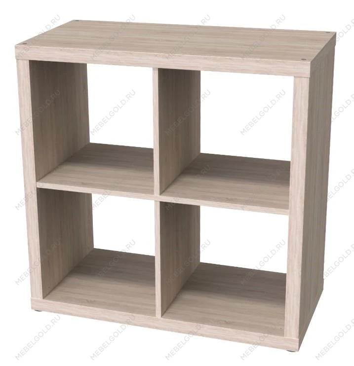 КАЛЛАКС / ФОРА Стеллаж ИКЕА / IKEA 4, квадратной формы с четырьми открытыми ячейками, тамбурат, дуб беленый