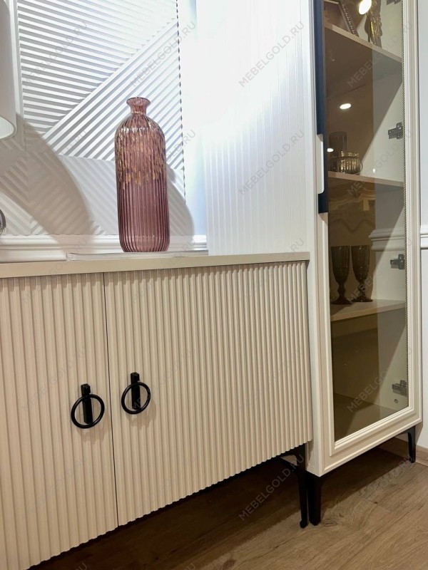 Витрина Стелла 1-ств светло серый камень