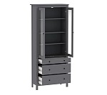 САГА шкаф с витриной 90 серый | изображение 2