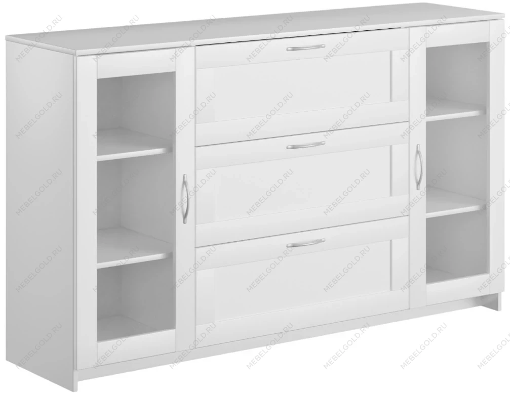 БРИМНЭС / СИРИУС тумба ИКЕА / IKEA 2 двери со стеклом и 3 ящика 156х95 белая