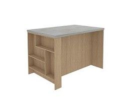 Остров 1200 с полкой и столешницей, Женева, Серый Каспий 3087