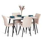 Стул обеденный Bari (2 шт. в упаковке), LT, велюр, бежевый/черный, 7, 41х55х89 см | изображение 9