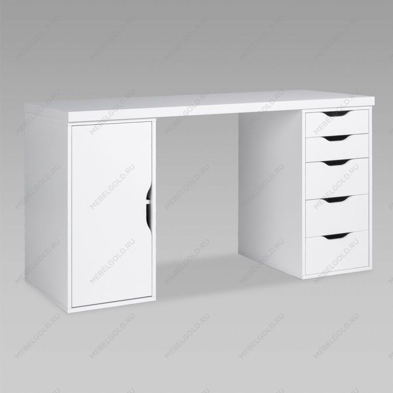 ИНГАР 2/5/ДВ стол письменный 140x75x55, белый