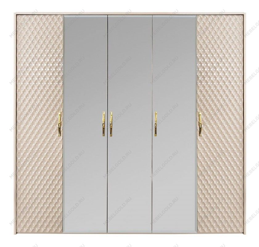 Шкаф Лара 5-дверный бежевый глянец | изображение 1