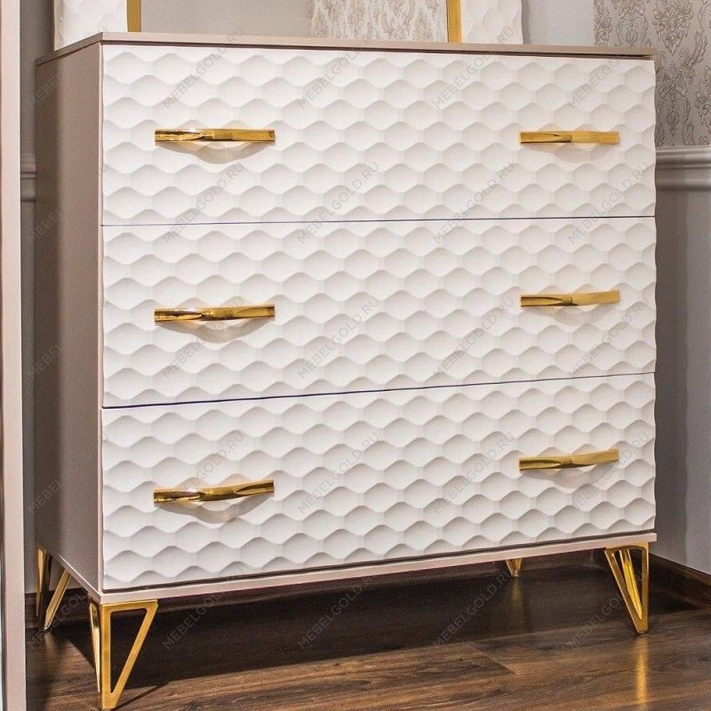 Комод Лара 3 ящика белый глянец | изображение 1