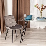 Стул ABRUZZO ( mod. 8060 ), металл/велюр, 54 х 62 х 83 см, светло-серый (HLR 24)/черный | изображение 9